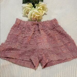Spoon Jeans Pink Textured Shorts